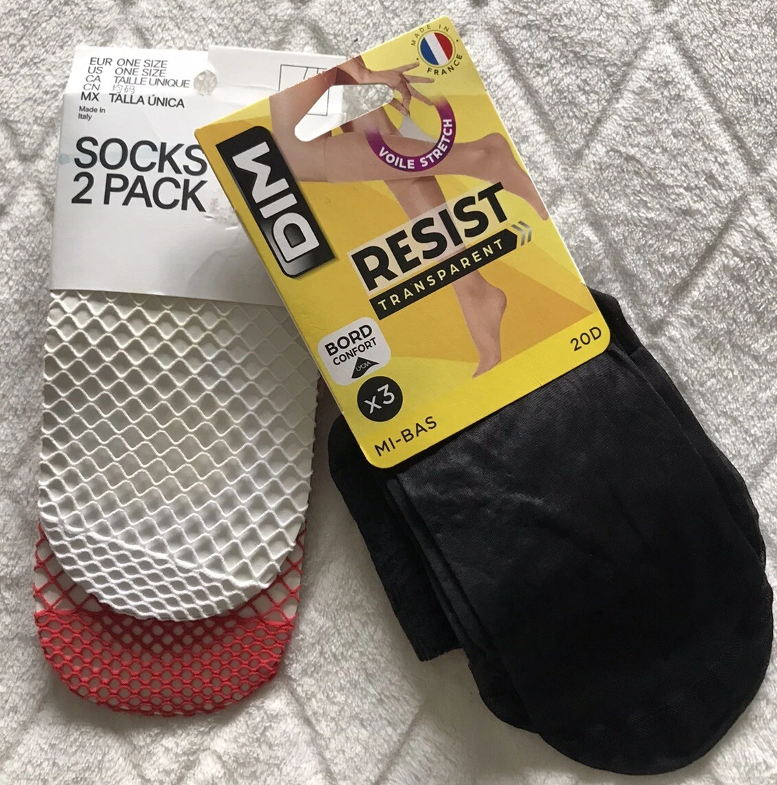 Lot De 2 Mi‑bas DIM Resist Beige – 20 Deniers, Translucides – Neuf Avec étiquettes