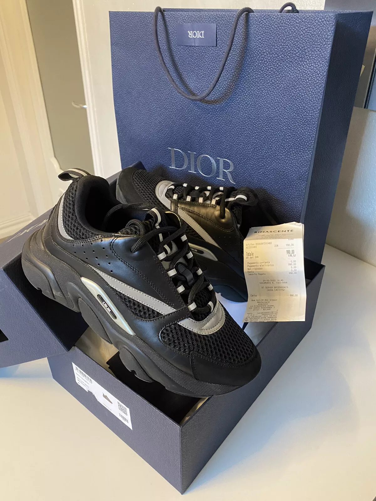 Dior B22 Black Iridescent Sneakers