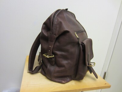 Rare Coach Clamshell Backpack Brown Leather Vintage L6B-0521