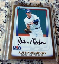 AUSTIN MEADOWS 2011 Bowman GOLD USA #1 Draft Pick SP Rookie Card RC Tigers HOT $