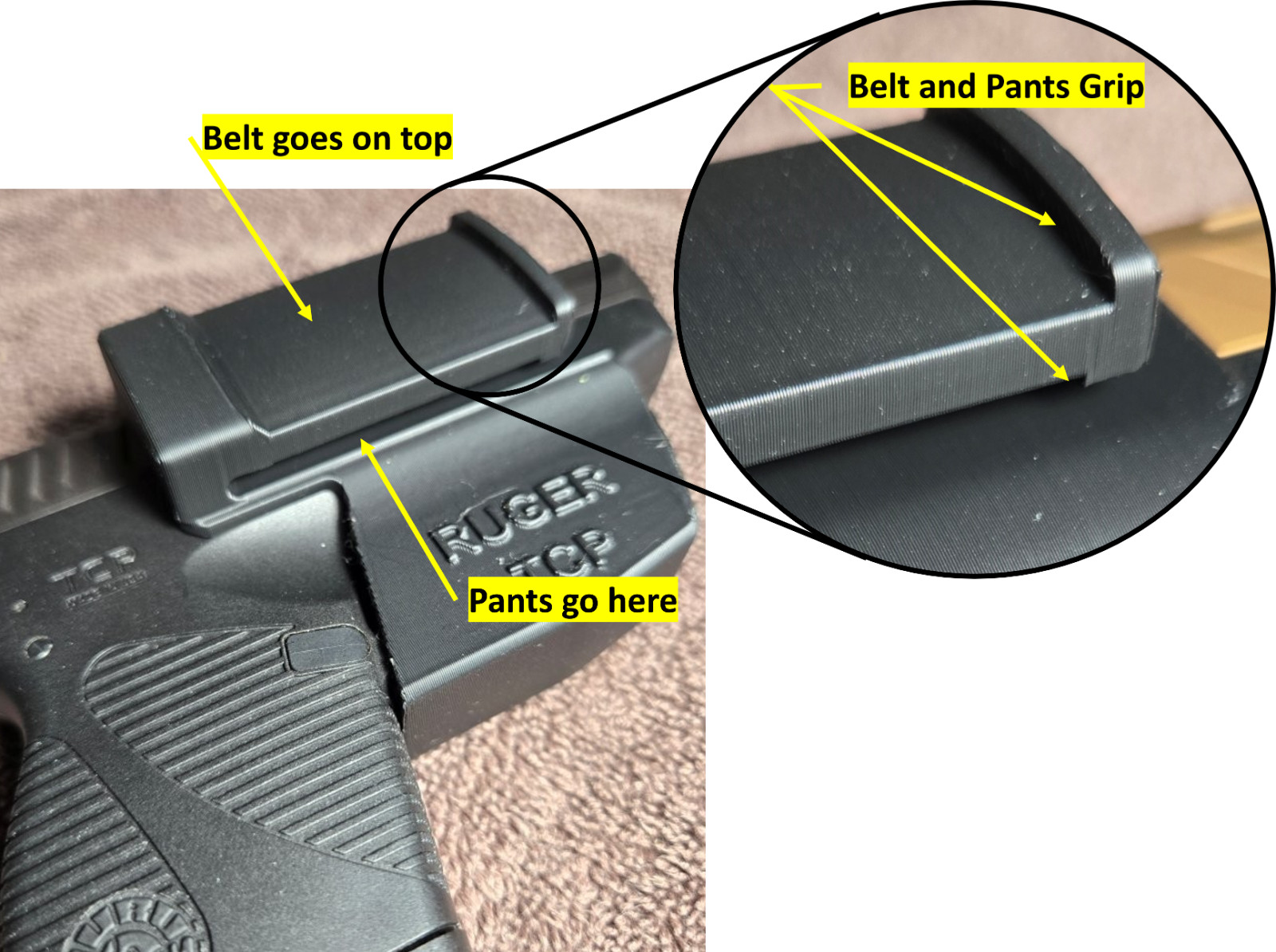 TAURUS PT738 TCP 380 acp Holster IWB In Waistband conceal carry Made in USA