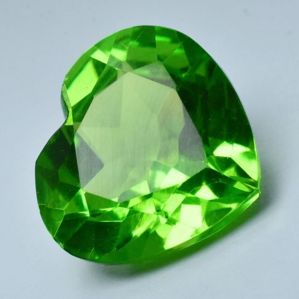 Excelente piedra preciosa natural peridoto verde rara forma de corazón CERTIFICADA 9-11 quilates Foto 4 de 4