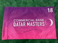 Eddie Pepperell 2018 Winner Rare Signed Qatar Masters Golf Pin Flag + Dealer COA