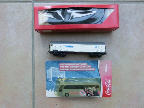 AU Box 1 Güterwagen INTER FRIGO, H0, Nr. 4004 + 1 Sammel LKW Bus, OVP,unbespielt