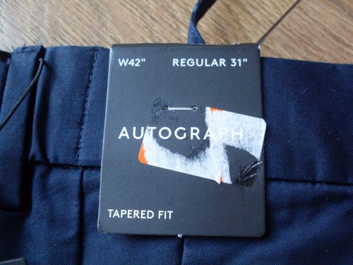 M & S AUTOGRAPH MENS TAPERED FIT CHINOS WITH STRETCH - NAVY - W42 L31 - BNWT - Picture 5 of 9