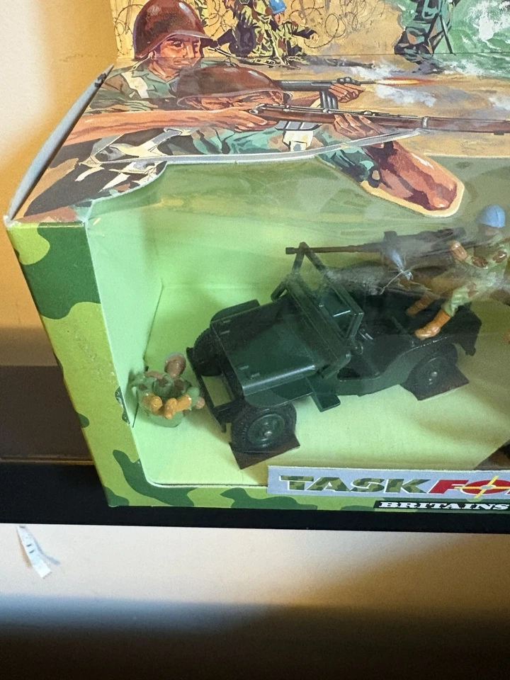 Britains Task Force Camouflaged Jeep Gun Crew Action Figures 7610 1/32 Scale - Image 2 of 4