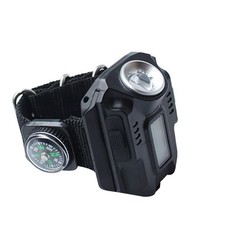 Rechargeable Outdoor Sport Flashlight LED Torch Compass Tactical LED Wrist Watch