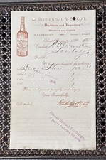1896 Atlanta GA Whiskey Billhead Bluthenthal Bickart Canadian Club Bottle Cigar