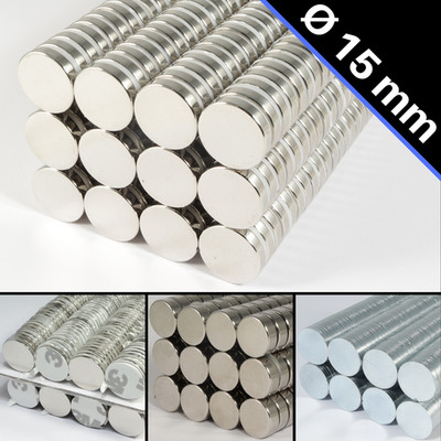 Neodym Magnete N52 D 15mm Scheibenmagnet Runde Neodym-Magnet Scheibe Rund Flach 