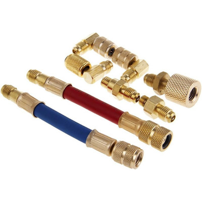 Klimaanlage Adapter R134A R12 Konvertieren Auto AC Steckverbinder Schlauch Set