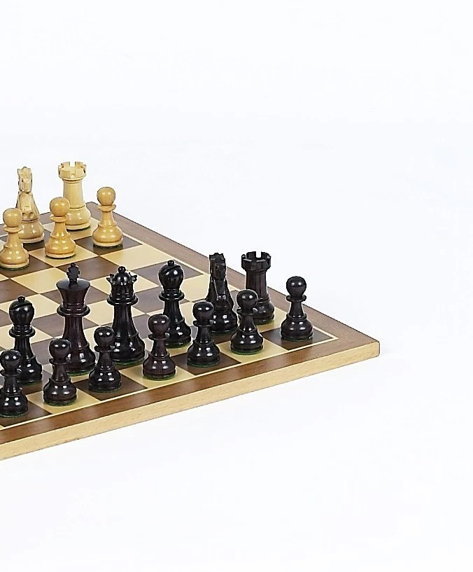 Juego de ajedrez francés Staunton Jr con dos reinas extra y tablero de ajedrez tradicional Foto 4 de 4