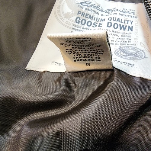 Eddie Bauer Goose Down Vest L Puffer Velour Plush Brown Winter Ski Layer Jacket - Picture 11 of 13