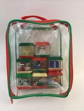 Fisher Price Peek A Boo Sensory Block Set of 8 Holiday Christmas W/Bag Lot