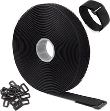 16Ft x 1In Adjustable Cable Straps w/25 Buckles, Free Cut Length Cable Ties