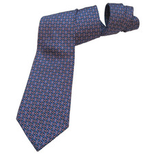 Brooks Brothers Makers Geometric Silk Tie Navy Blue Pink Lt Blue Made In USA