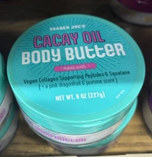 Trader Joe’s Cacay Oil Body Butter Moisturizer Pink Dragonfruit Jasmine Vegan