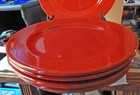 Lot of 5  Pier 1 Red 10-3/4" Dinner Plates — photo 2