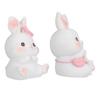 2pcs Osterhasen Ornament Cake Topper Tabletop entzückende Kaninchendekoration