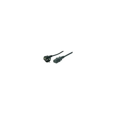 LogiLink CEE7/7 IEC C13 power cord 3m Schuko 90° IEC cable black CP095