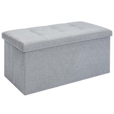 Trunk Toy Chest Ottoman Storage Seat Stool Bedding or Blanket Box Folding Bench