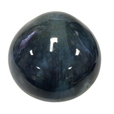 Blue Glazed Ceramic Dome Orb Art Glass Effect Handmade Decor Paper Weight Office