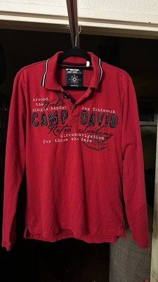Herren Langarmpolo CAMP DAVID Gr.M, Sehr Guter Zustand 