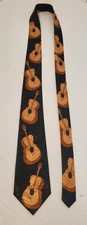 STEVEN HARRIS 100% Polyester Tie w/Upright Standing Cello/Bass Instruments On It