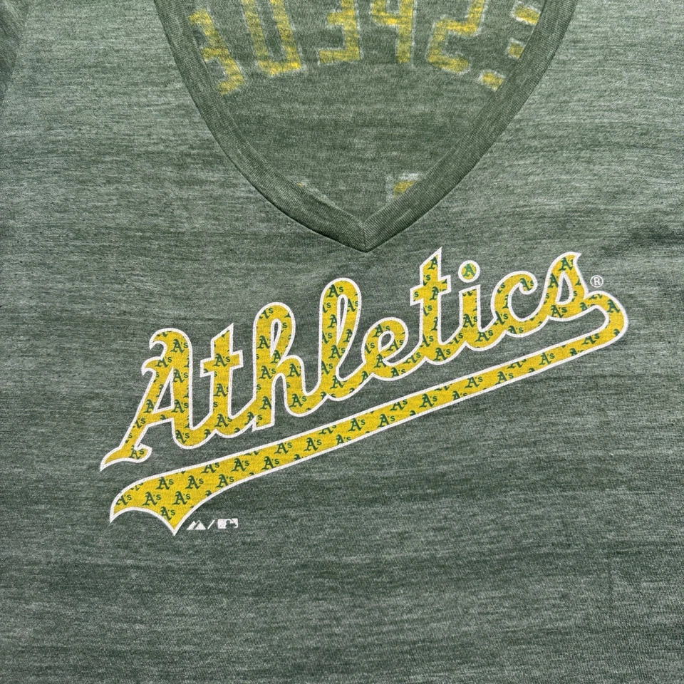 Yoenis Cespedes Shirt Womens 2X Oakland Athletics V-Neck Top Majestic Threads - Image 4 of 4