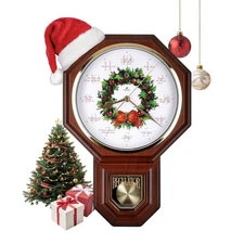 12 Song Carols of Christmas Wreath Chiming Pendulum Melody Musical Chime Wall...
