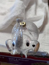 Vintage Italian Blown Glass Christmas Ornament De Carlini Clear Elephant 