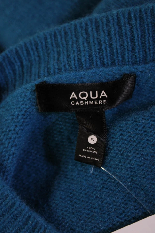 Aqua Womens Long Sleeve Crew Neck Cashmere Knit Sweater Blue Size Small - Image 4 of 4