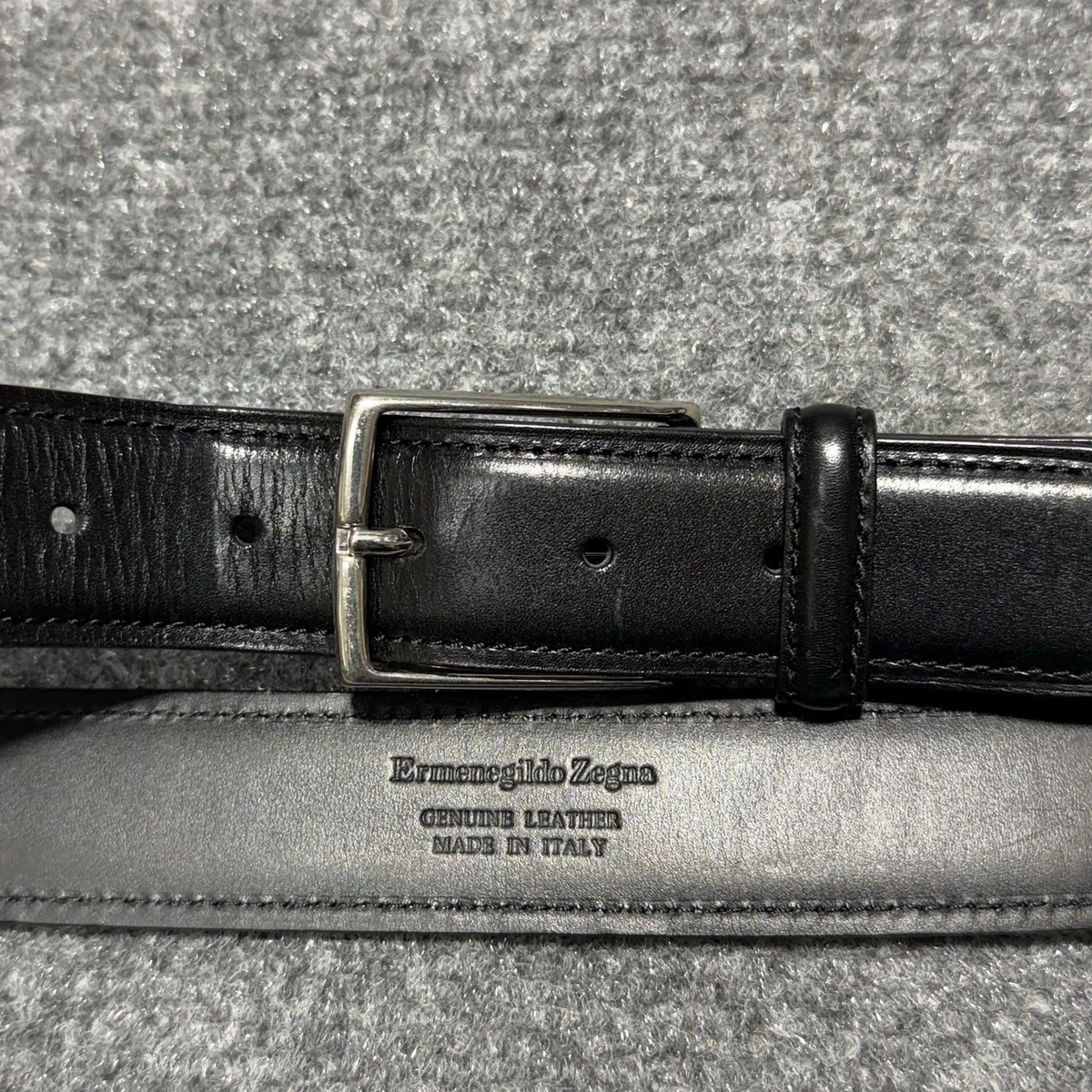 ERMENEGILDO ZEGNA DARK GRAY FASHION BELT | WOMENS Black Reversible Leather Belt FW25 22037911 | Zegna US main image 2