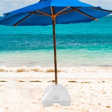Water and Sand Fillable Beach Umbrella Stand Windproof for Backyard   White