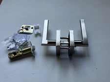 Silver Chrome Privacy Door Lever Passage Door Level Set