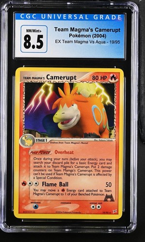 Team Magma's Camerupt 19/95 EX Team Magma Vs Aqua Pokemon CGC 8.5 Nm/Mint+