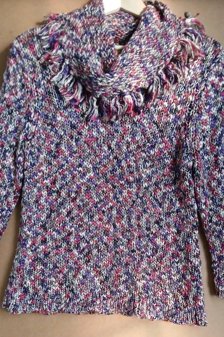 Fringe Speckly Ruby Rd Knit Turtle Neck Sweater M… - image 2