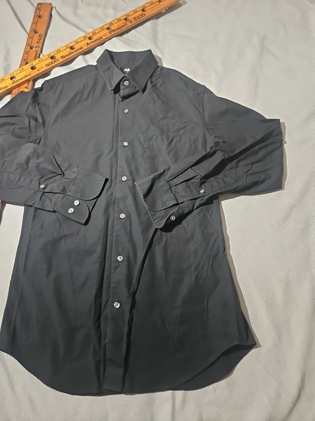 Uniqlo Shirt Mens Small Black Button Down Preppy … - image 4