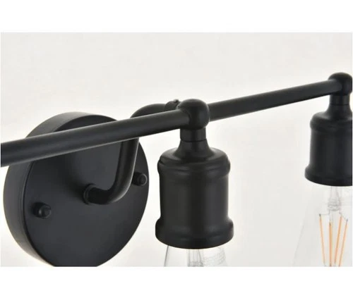 Elegant Lighting Serif LD4028W16BK Black 3-Light 15" W Bathroom Vanity Light - Picture 8 of 12