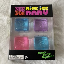 NeeDoh Nice Ice Baby Mini Ice Cube Pink Blue Purple 4 Pack Nee Doh BRAND NEW