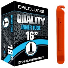 Image of Baldwins 16 x 2.25 Bike Cycle Inner Tube Schrader Car Valve +BALDYS TYRE LEVER