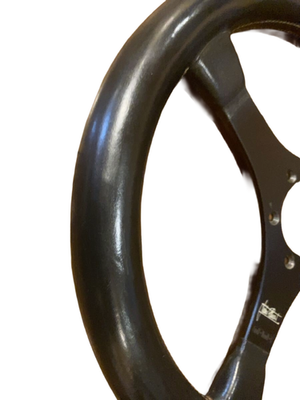 MOMO Jackie Stewart 350mm Steering Wheel Vintage Black Leather 86