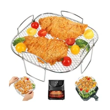 BYKITCHEN 8 Inch Square Air Fryer Rack, Stainless Steel Dehydrator ... Fast Ship