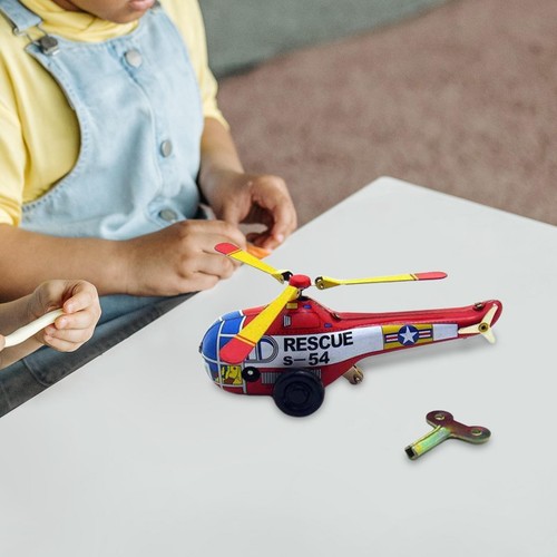 Small Helicopter Tinplate Wind up Toy Collection Lovely Retro Vintage Tin - Picture 5 of 7