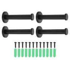 4Pcs Stainless Steel Bathroom Towel Hooks 4.1x0.7" Clothes Hooks Black