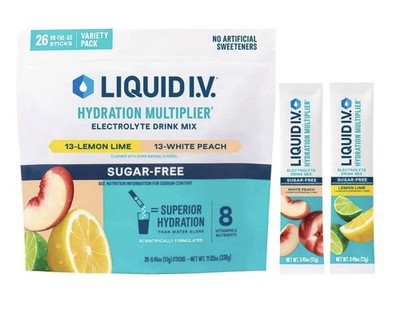 Liquid I.V. Energy Multiplier Suger Free 26 Stick Packs Electrolite Drink