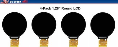 1.28 Inch Round Color TFT Display HD IPS LCD LCD Screen 240*240 SPI, Pack of 4