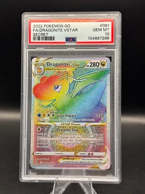 rainbow dragonite pokemon go card Charizard GX Gold Metal Card
