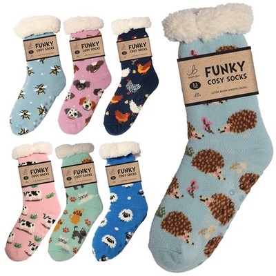 Damen Sherpa Fleece Bettsocken Funky Damen Knöchelsocke Einheitsgröße Geschenk Rydale