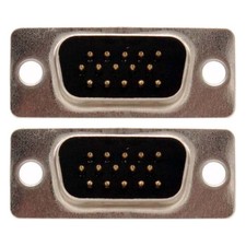 2 Pcs DB15 HD15 D-Sub 15Pin Male Plug Connector SVGA VGA Solder Cup Socket Gold