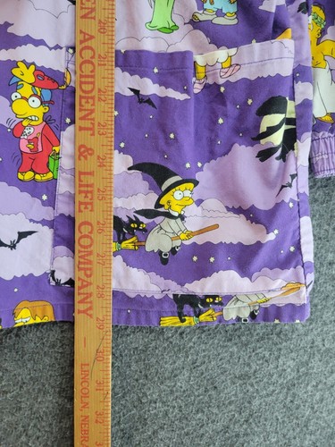The Simpson's Purple Halloween Scrub Top Sz XL Treehouse Of Horror Fun 2003 Y2K - Picture 10 of 14